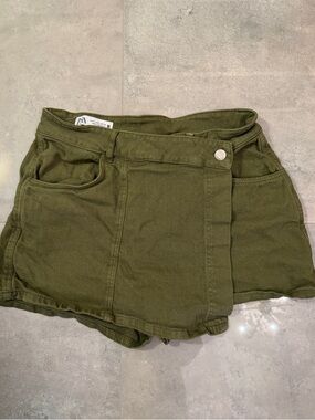 Zara Olive Utility Skort | S
